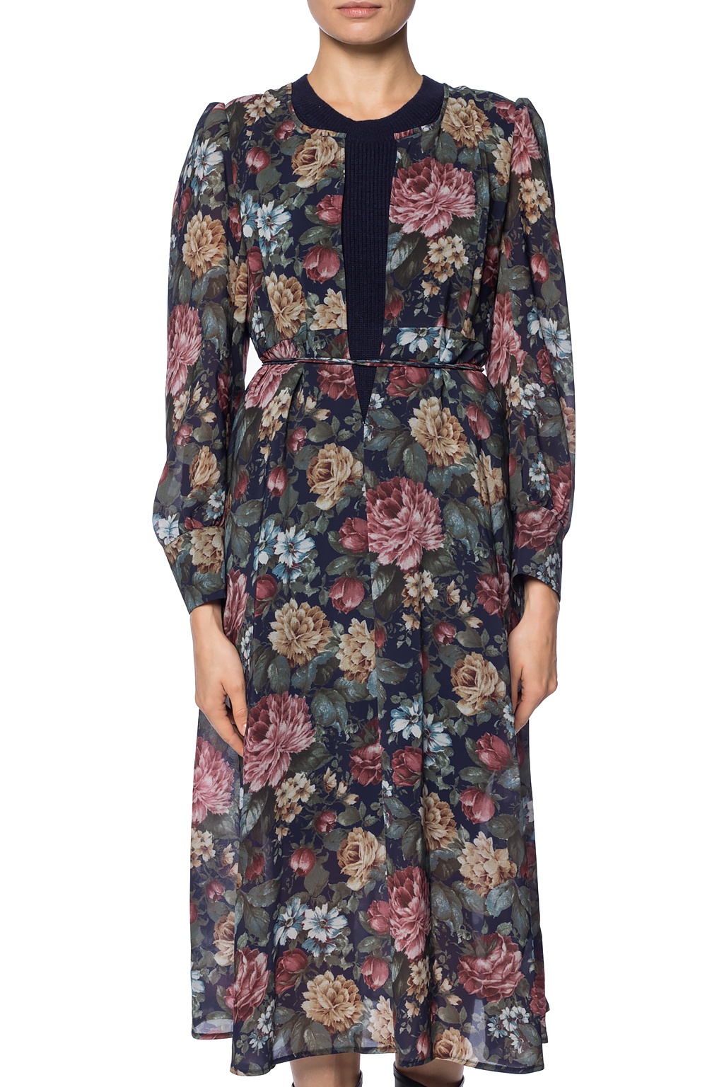 Navy blue Floral print dress Junya Watanabe Comme des Garçons